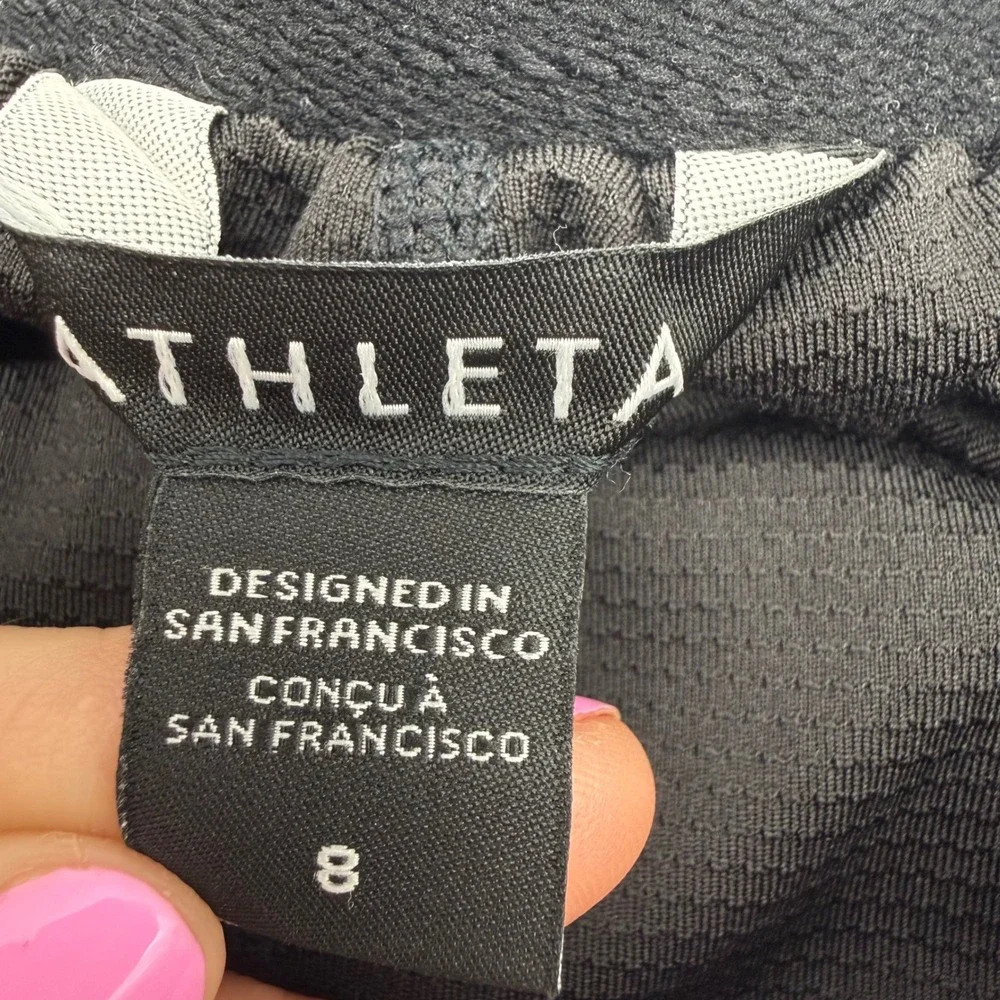 Athleta Black Skort Women's Size 8 Built In Shorts Snap Pockets Golf Hiking